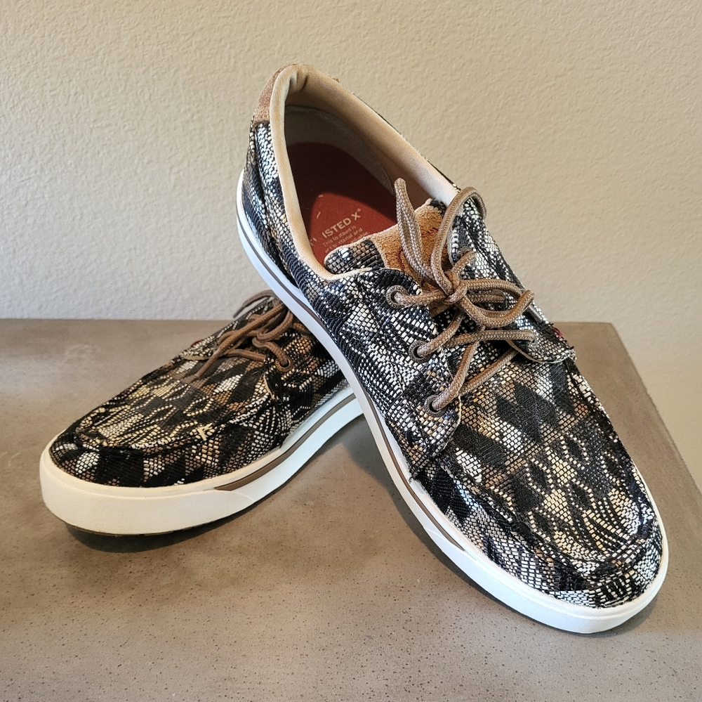 Twisted X Black and Tan Patterned Sneakers - Size Men's 9 1/2 M